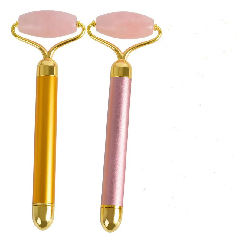 Инструмент для похудения лица натуральный розовый кристалл нефрит Золотая