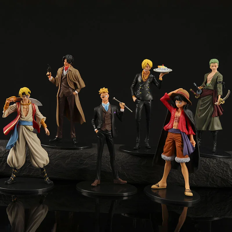 

One Piece Anime Action Figure Luffy Zoro Sanji 16cm Ace Marco 6pcs Pvc Modle Toy Present Doll Ornaments Cartoon Animation Gift