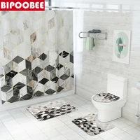 marble pattern waterproof shower curtain bathroom mats and curtains bath mat sets bathtub screen toilet lid cover rug home decor