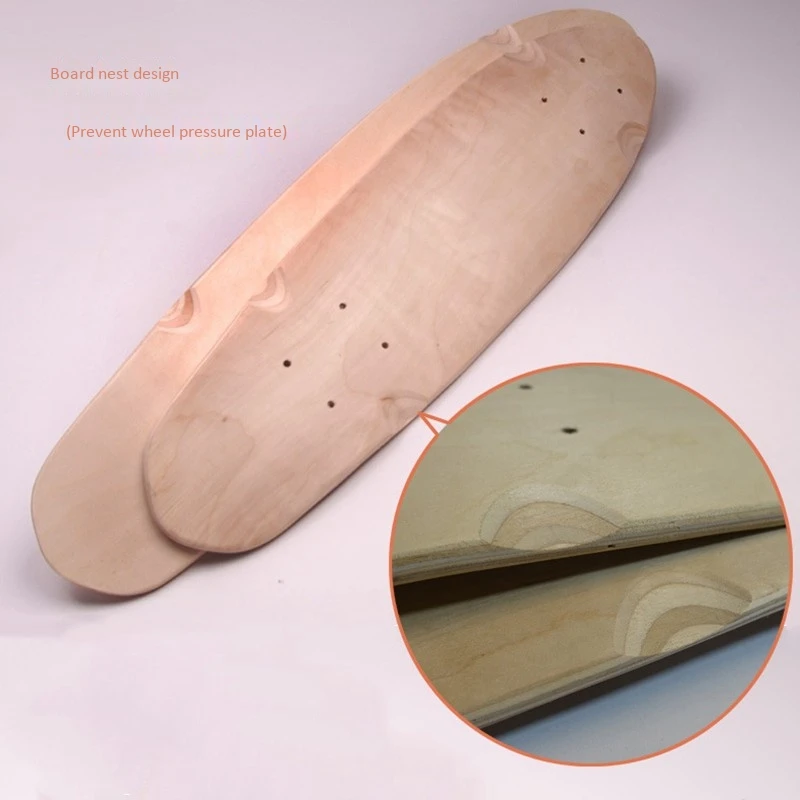 

Maple Mini Cruiser Fish Skateboard Deck Professional Fish Board Four Wheels Single Rocker 7-Layer DIY Skate Board Deck