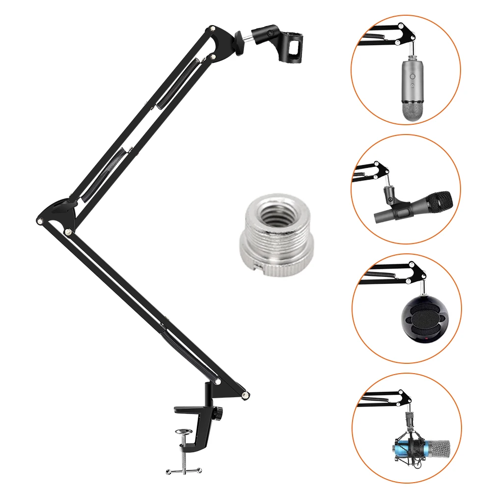 

Desk Microphone Stand Suspension Scissor Boom Microphone Holder Kit with Shock Mount Adjustable Suspension for Recording Chating