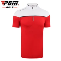 pgm high quality apparel mens short sleeve t shirt quick dry fabric summer clothing golf tennis baseball sports wear breathable