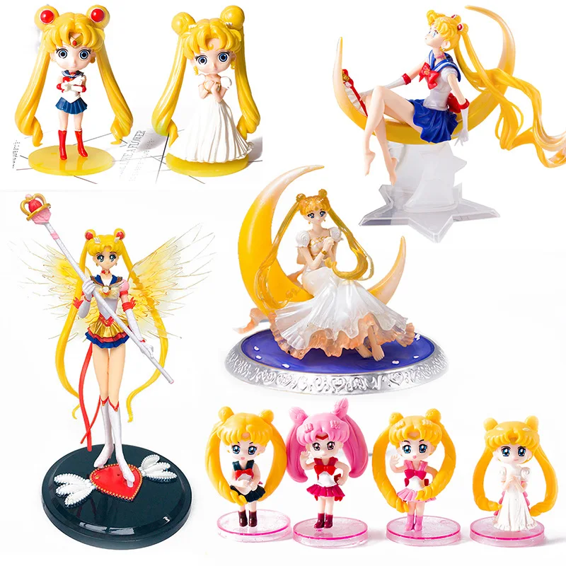 

Anime Sailor Moon Figure Anime Statue Cute Princess Cake Decoration PVC Action Figure Collection Model Toys