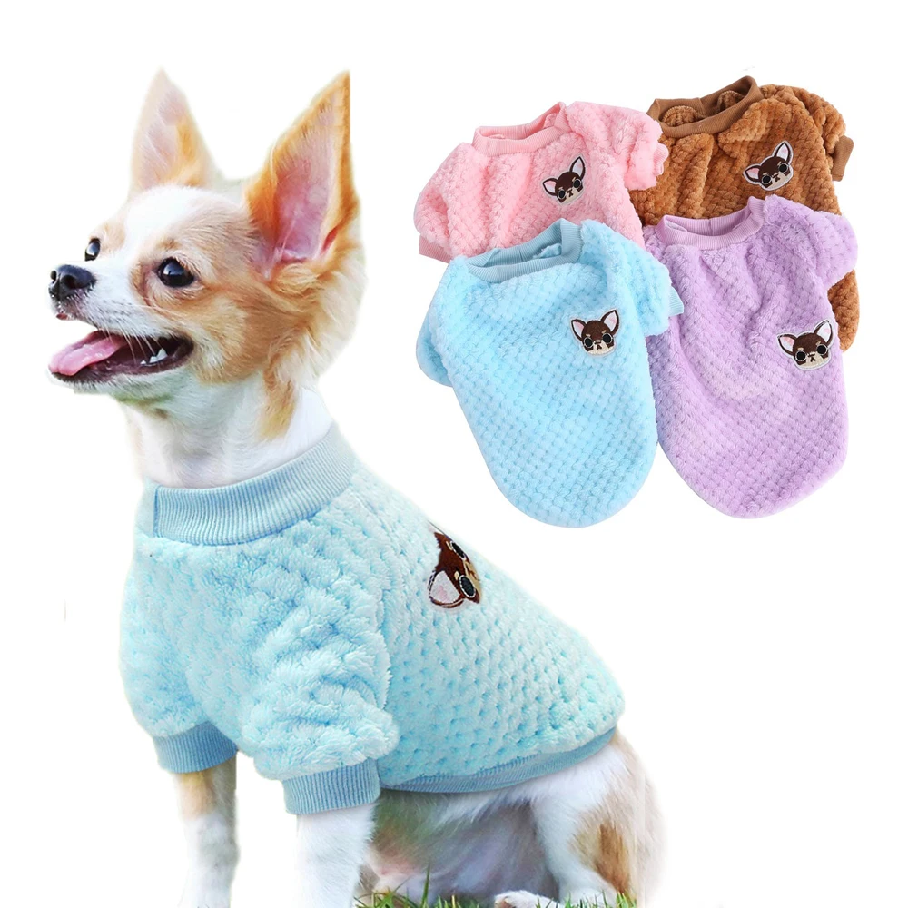 Pet Dog Clothes For Puppy Cats Soft Fleece Hoodie Coat Winter Warm Dog Clothing Small Medium Dogs Pug Sweater Pet Costumes christmas winter dog coat clothes warm soft knitting pet dog vest sweater for small medium dogs classic dog clothes