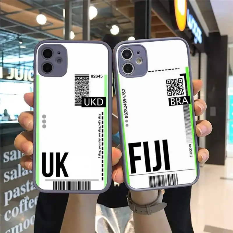 

Hot ins Funny Bar Label World ticke Phone Case Matte Transparent for iPhone 7 8 11 12 s mini pro X XS XR MAX Plus cover funda