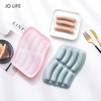 jo life hot dog diy funny sausage silicone mold meat breakfast baking mould with lid