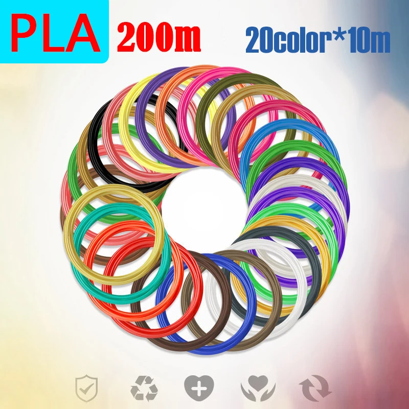 Материалы для 3D принтера 200 метров 20 цветов расходные материалы ручки печати нить