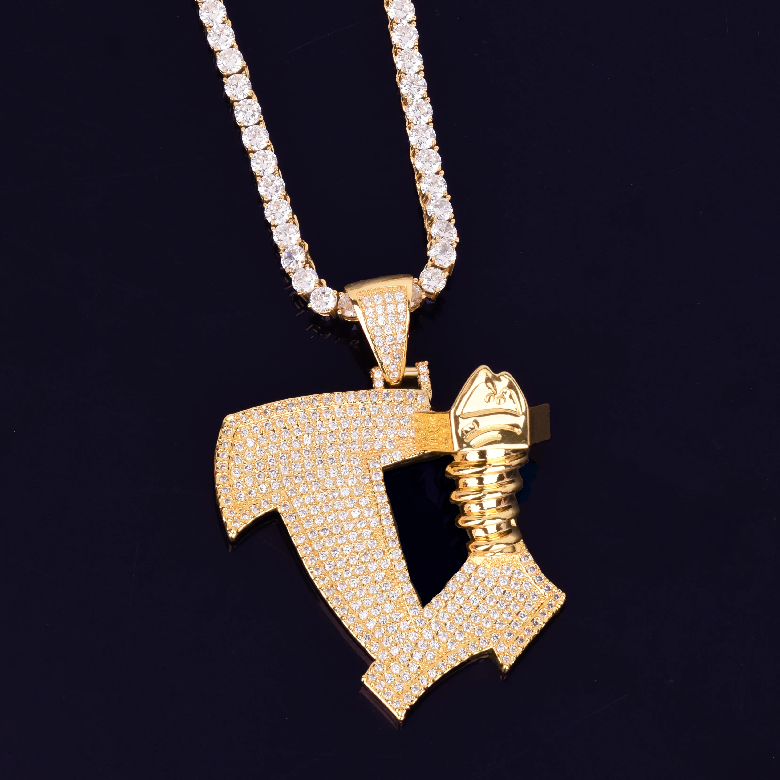 Ожерелья и подвеска в форме винта с кубическим цирконием мужская бижутерия стиле