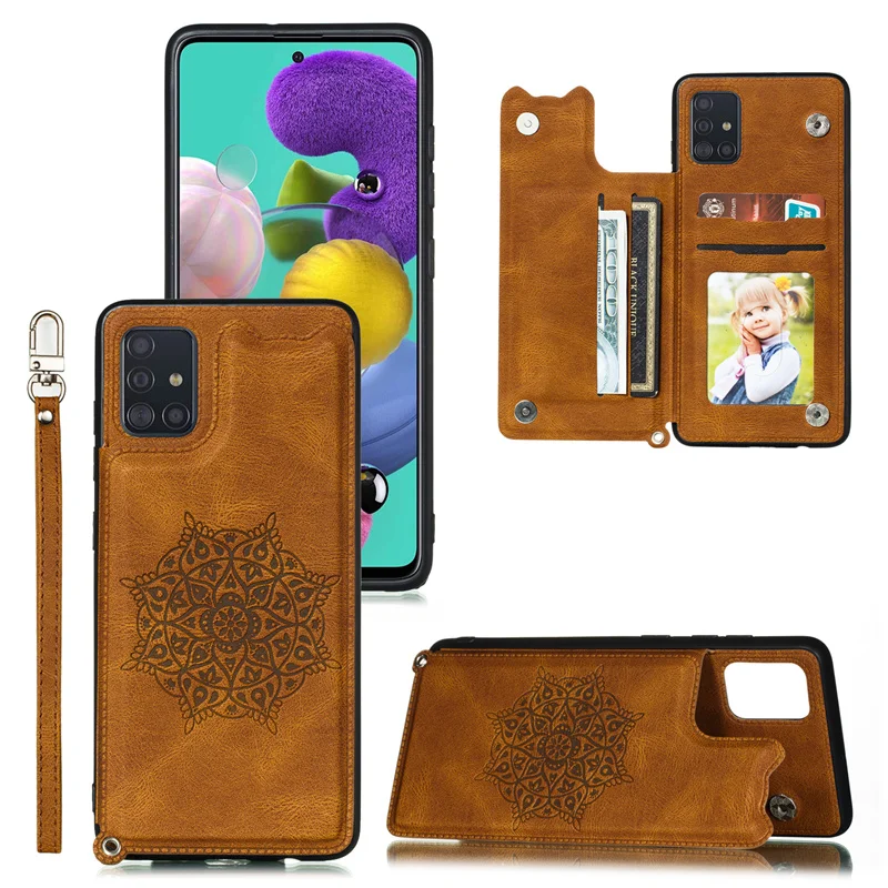 Мандала кожаный чехол с откидывающейся крышкой для Samsung Galaxy A12 A32 A42 A52 A72 5G A02S Magmetic и