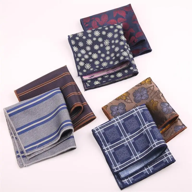 

30*30cm Luxury Men's Polyester Hanky Floral Flower Printing Handkerchief Pocket Square Groom Party Chest Towel Hankies Gift