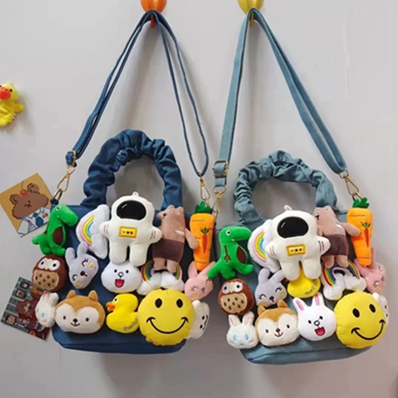 

Холщовая Сумка-тоут для женщин, сумка-шоппер 2021, роскошные дизайнерские сумки через плечо, модные креативные сумки через плечо с милыми муль...