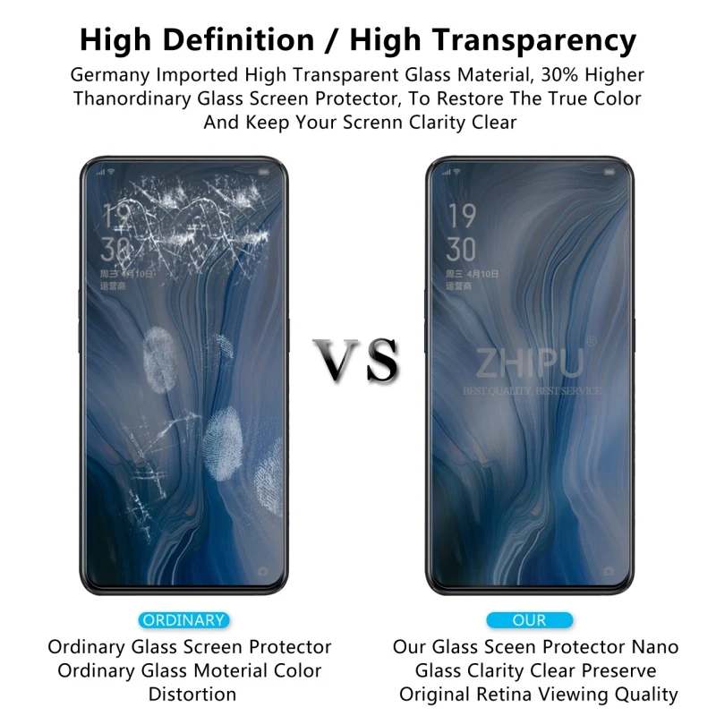 Для Oppo Reno 10x zoom 2.5D Arc Edge антишпионское закаленное стекло для Oppo Reno 10x zoom 6," Защитная пленка для экрана