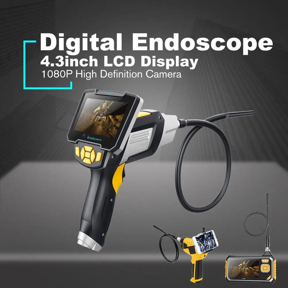 Antscope 4,3 дюймов промышленный эндоскоп 1080P Инспекционная камера для ремонта авто инструмент змея жесткий ручной Wifi эндоскоп Android19