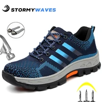 work safety shoes anti smashing steel toe puncture proof construction lightweight breathable sneakers boots men women air light