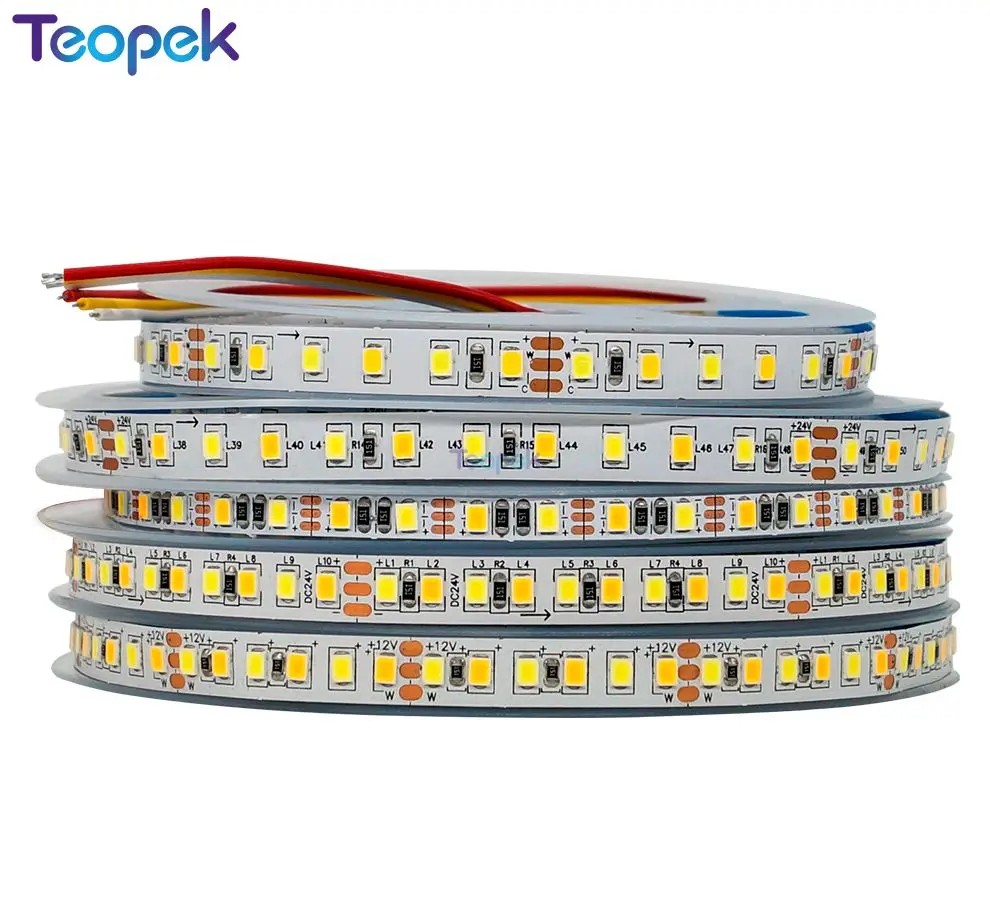 

2835 CCT LED Strip 120leds/m Or 180leds/m CW/WW Dual White Color Temperature Adjustable Double Color LED Flexible Tape Ribbon
