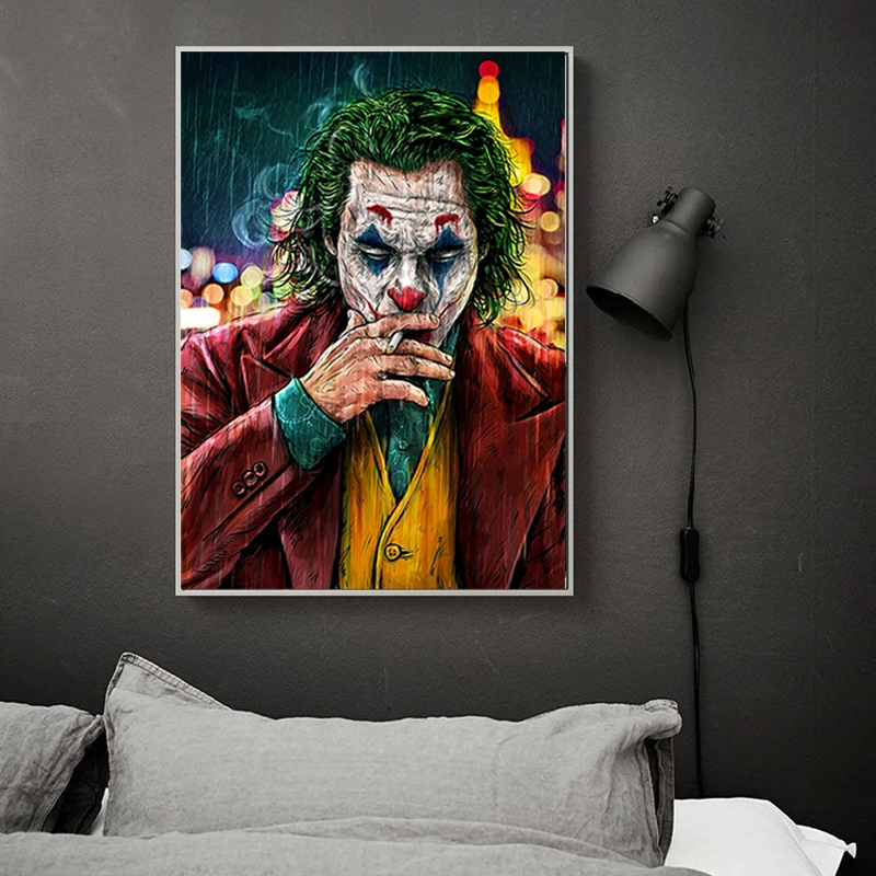 

Movie Star Joker Oil Canvas Painting Comic Joker Posters and Prints Wall Decor Painting Wall Pictures For Living Room Decoration