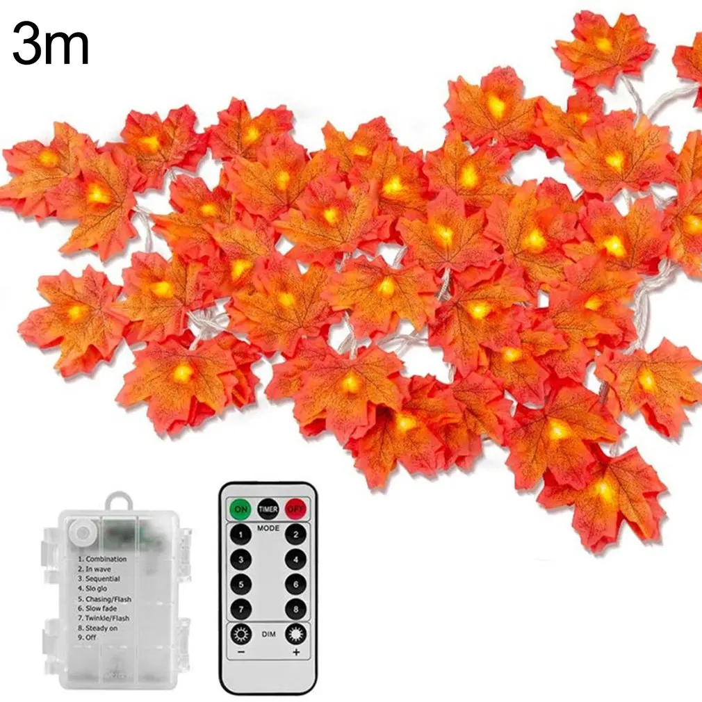

СВЕТОДИОДНАЯ Гирлянда в форме кленового листа, светящаяся гирлянда для спальни, украшение для рождественской вечеринки, свадьбы