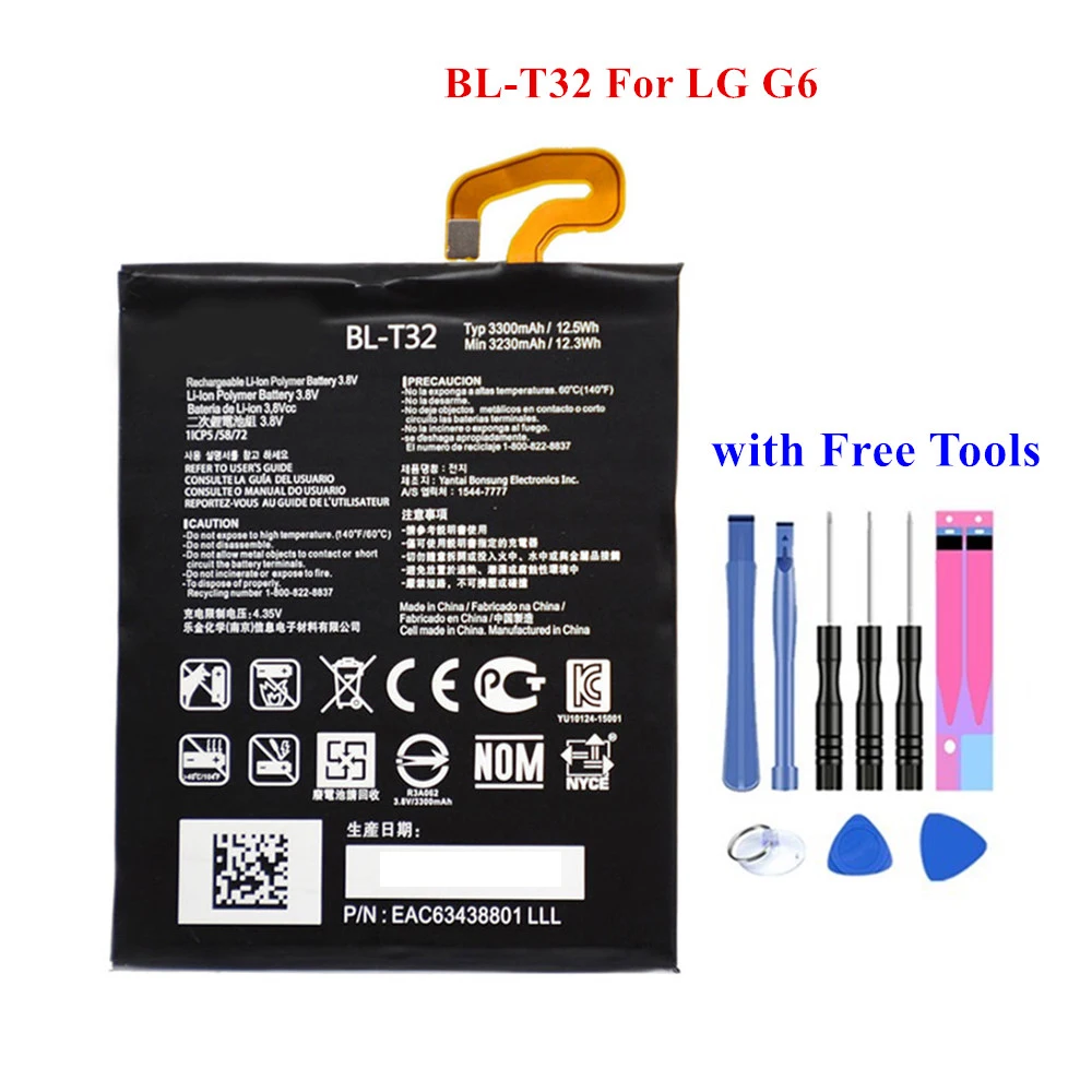 Новинка 100% Аккумулятор для LG G6 G600L G600S G600K G600V H870 H871 H872 H873 LS993 US997 VS988 H870K H870DS H870S 3230/3300