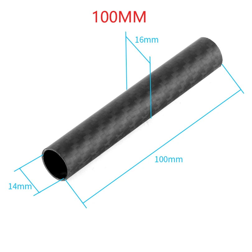 JMT Высокопрочное 3K Углеродное волокно 16*14*150 мм 16*14*185 трубка саржевая матовая для