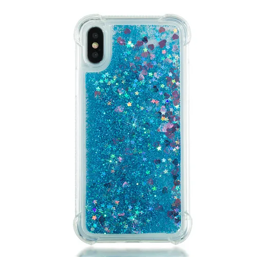 Шикарный чехол с динамическим жидким песком для iPhone 11 Pro X XS MAX XR 6 6S 7 8 Plus 5 5S роскошный блестящий чехол из ТПУ с зыбучим песком - Цвет: BAX