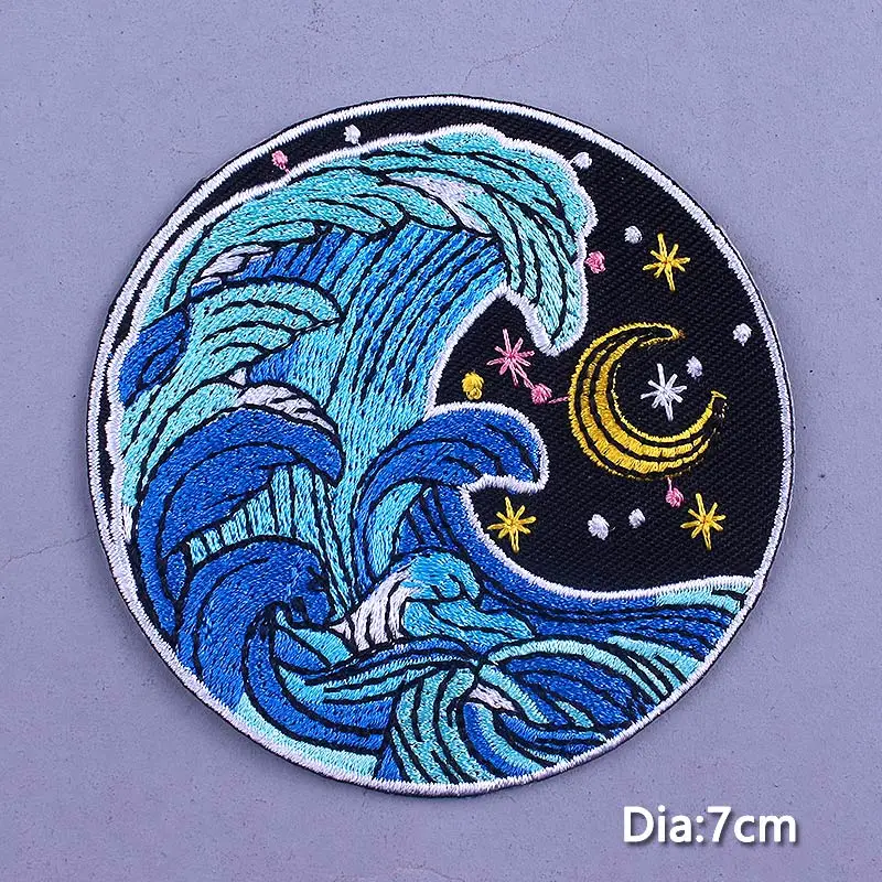 Нашивки с волнистыми горами нашивки на одежду для кемпинга в дикой природе