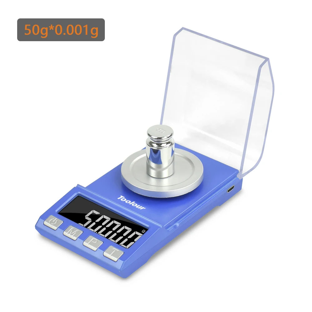 Toolour100g/50g X 0,001g мини точность ювелирной шкалы ЖК-дисплей портативные весы usb зарядка для лабораторной медицины электронные