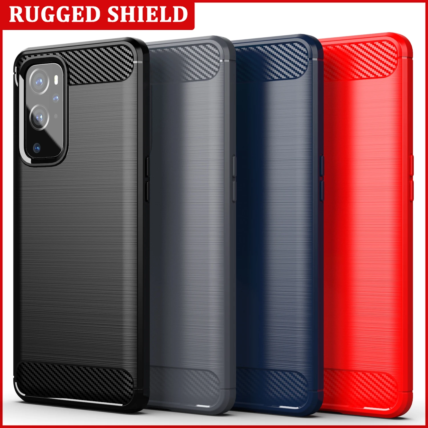 

For OnePlus 9 9 Pro Nord N10 N100 One Plus 8T Case Soft Rugged Carbon Fiber TPU Cover For Oneplus 9 Pro Case Silicone