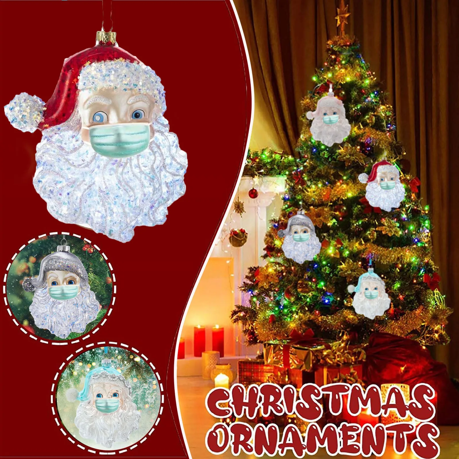 Персонализированные Санта Клаус орнамента 2020 2021 рождественские праздничные