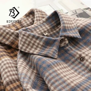 Женская Толстая шерстяная рубашка в клетку с длинным рукавом, теплая зимняя винтажная рубашка в стиле оверсайз для девушек, верхняя одежда для весны, 24 цвета, 0n431t