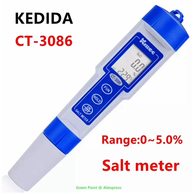 CT-3086 Salinometer Pen Style Waterproof Salinity Meter Digital Bifunctional Portable Value Salt Tester Salt Meter For Aquarium