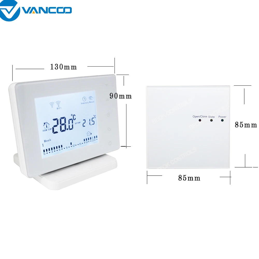 Vancoo RF Wireless Thermostat Wifi Smart Gas Boiler Water Floor Heating Temperature Controller 220V for Alexa Google Home |