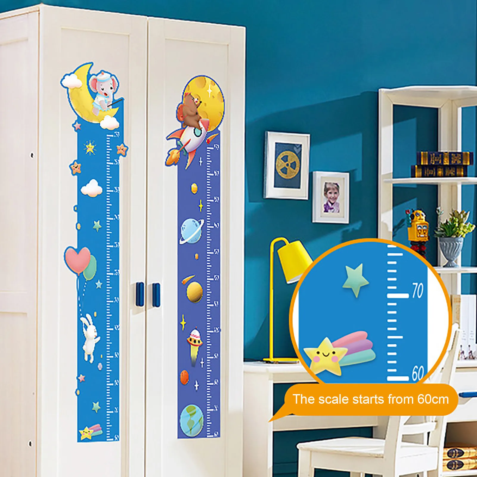 6 видов милых мультяшных наклеек по высоте Таблица Размеров роста для детей