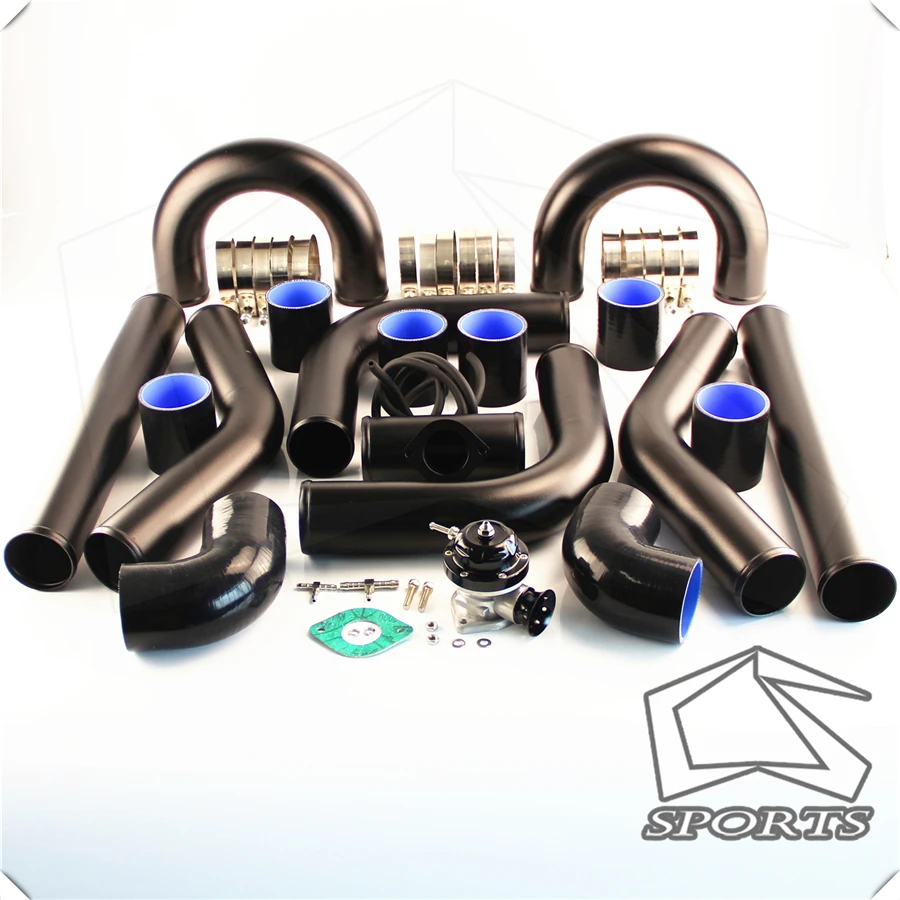 2.75&quot 70mm Universal Intercooler Pipe Piping Kit + BOV Turbo Blow Off Valve Black | Автомобили и мотоциклы
