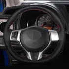 Для Toyota Yaris Verso S Vitz Ractis Subaru Trezia 2011 2012 2013 -2015 черная натуральная кожа чехол рулевого колеса автомобиля