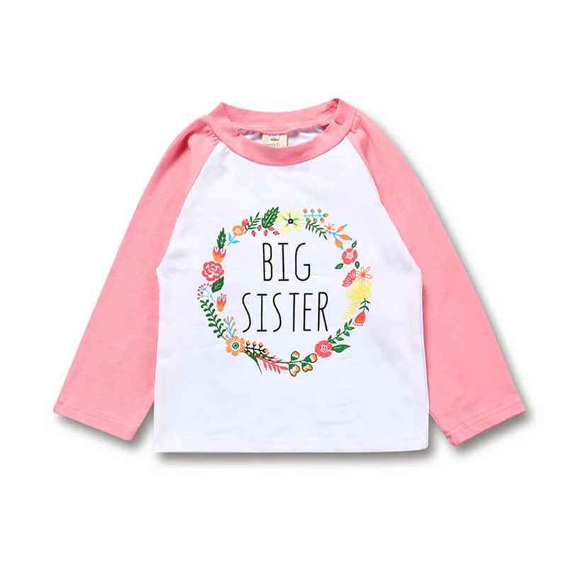

2020 hot sale children's clothing girls color wreath printing autumn long-sleeved T-shirt