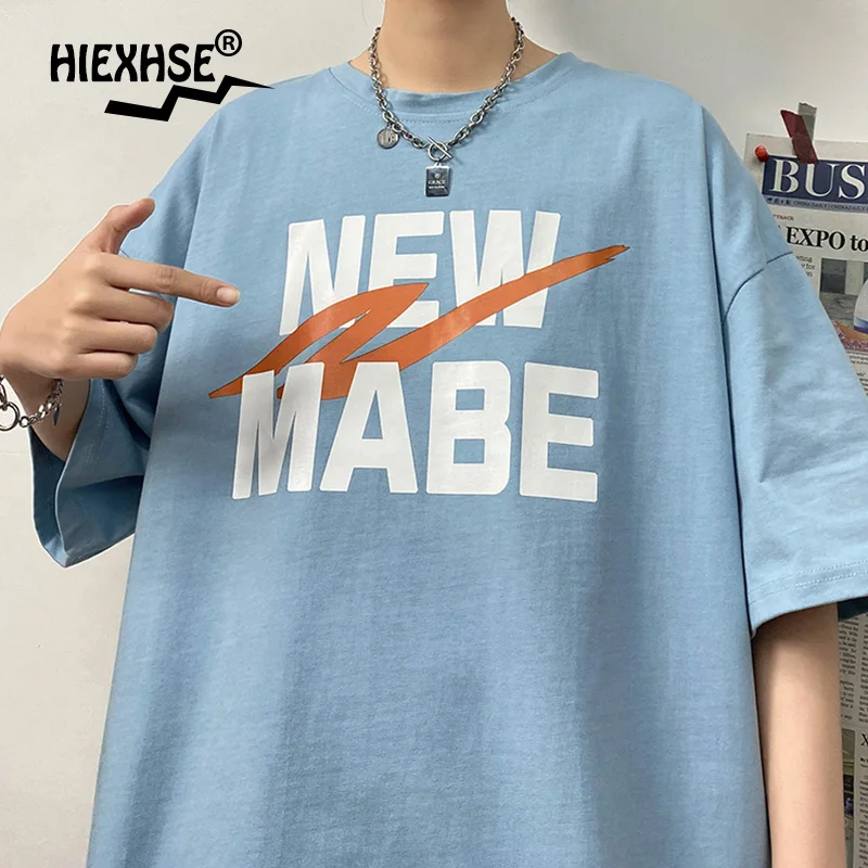 

2021 Men's T-Shirt Summer Letter Printing Men's Short-Sleeved All-Match T-Shirt Casual Breathable T-Shirt Harajuku Men's Fashion