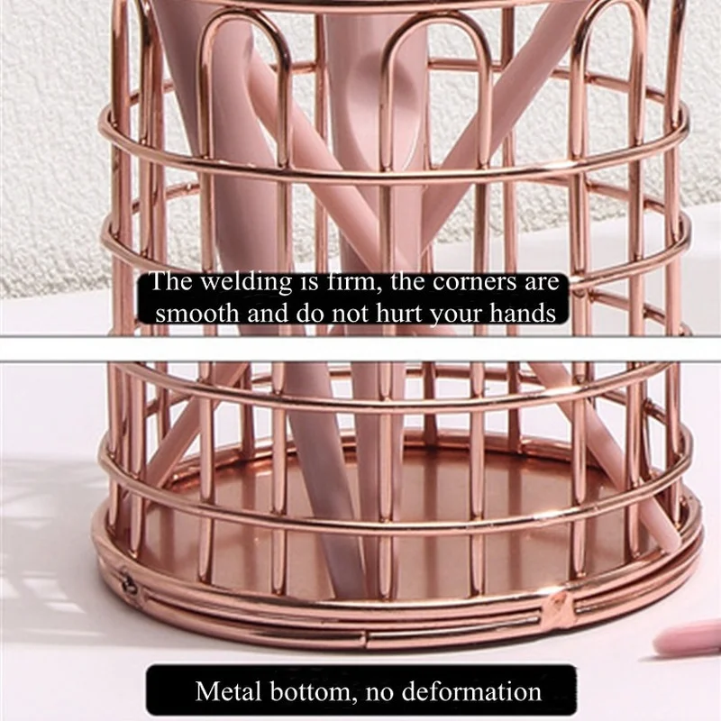 Cosmetics Makeup Brushes Storage Box Cylindrical Case Lipstick Brush Pen Holder Organizer Wrought Iron | Дом и сад