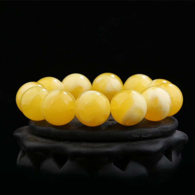 Натуральный белый нектар Балтийского Янтарные Бусины эластичный браслет из