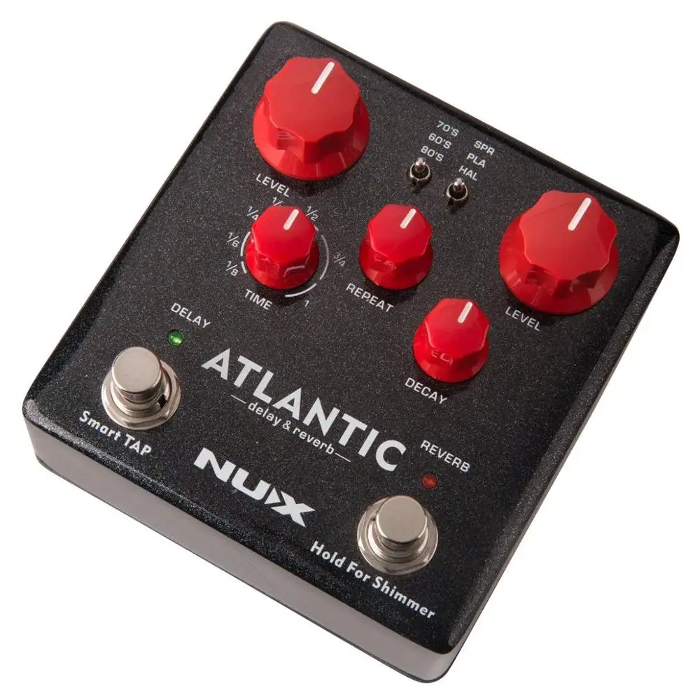 Педаль для гитары с задержкой NUX Atlantic Reverb мультиэффект 3 пластины ревербератор
