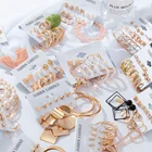 Модные геометрические серьги-кольца с жемчугом для женщин, массивные золотые металлические круглые серьги 2021, трендовый набор серег, Женские Ювелирные изделия