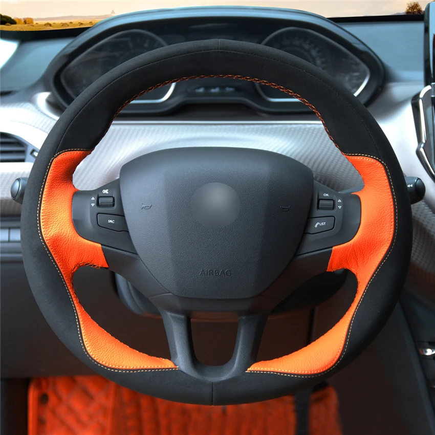 OLPAY прошитая вручную черная замша Оранжевая Кожа Мягкий Противоскользящий чехол