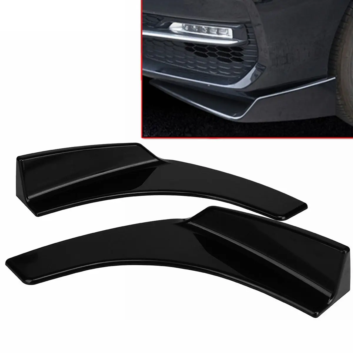2х черный Универсальный Автомобильный передний бампер дефлектор для губ