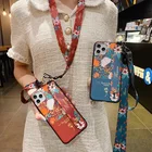 Сказочный чехол для iphone 11 12 13 pro max 12mini SE 2020 7 8 plus X Xs max XR, мягкий ТПУ ремешок на запястье, держатель для телефона, чехол, чехол