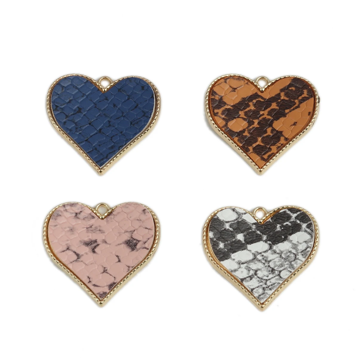 

5pcs Charms Heart Shape Gold Blue Black Pendants Zinc Alloy Necklaces Earrings DIY Ladies Friends Party Jewelry Gift 25mm x 23mm