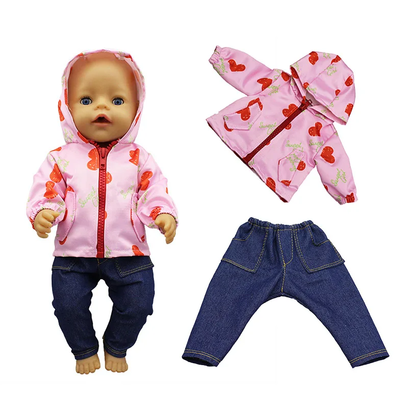 

Baby New Born Fit 17 inch 43cm Doll Clothes Accessories Love Cowboy Suit For Baby Birthday Gift