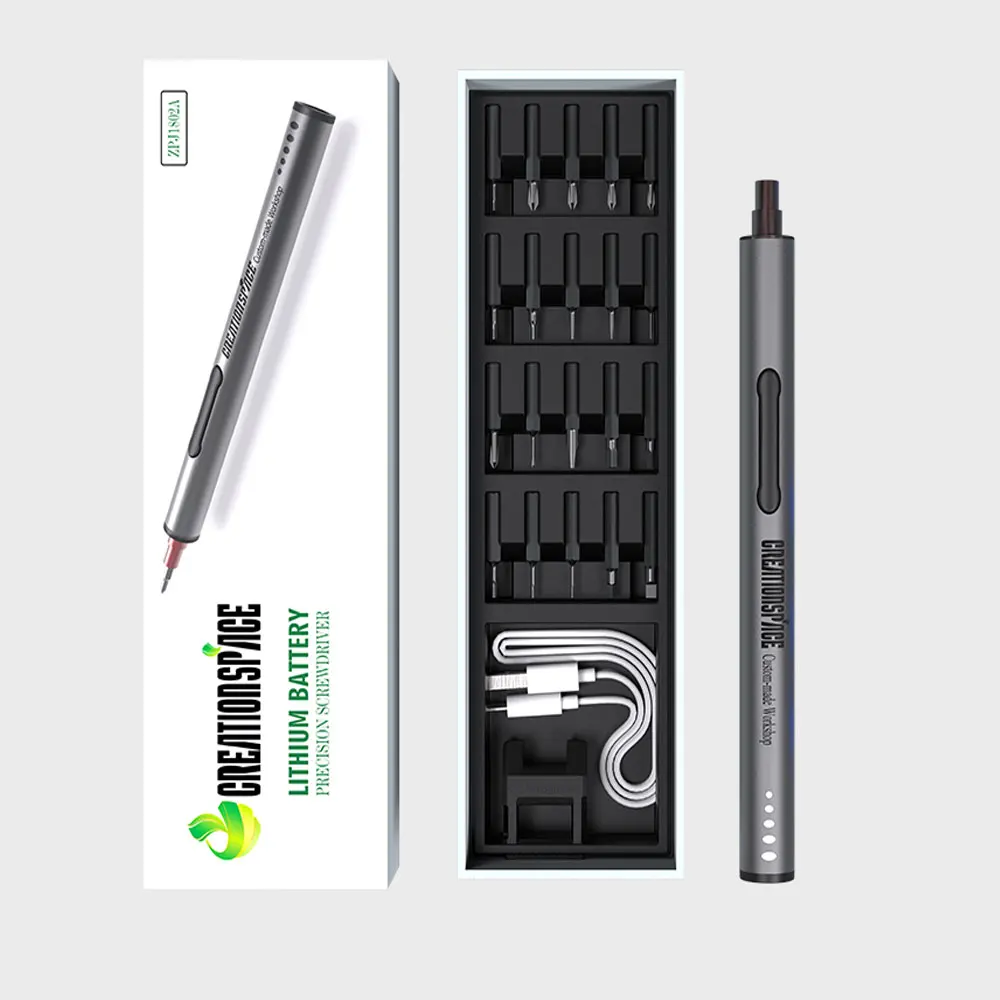 creationspace electric mini cordless precision screwdriver set wireless rechargeable power tools phone repair with s2 bit free global shipping