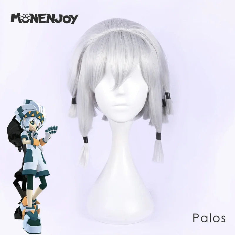 

Monenjoy Aotu World Palos Cosplay Wig Anime Silvery White Cos Hair