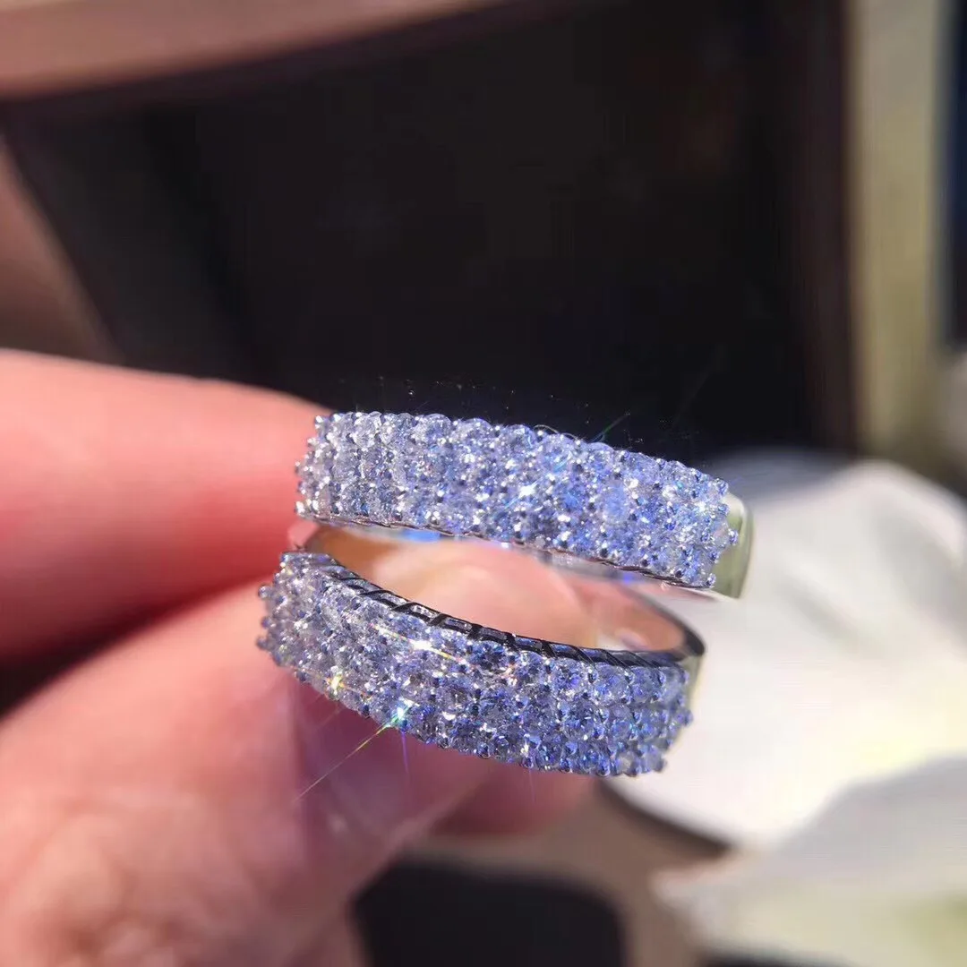 Женское кольцо из стерлингового серебра 925 пробы с белыми бриллиантами 1 8 карата