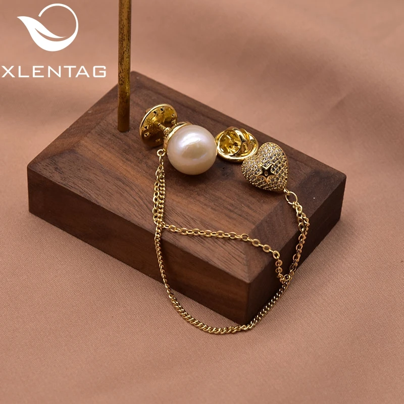 

Xlentag Natural Baroque White Pearl Edison Heart-Shaped Brooch 2021 Women Wedding Party Gift Luxury Fashion Fine Jewelry GO0374A