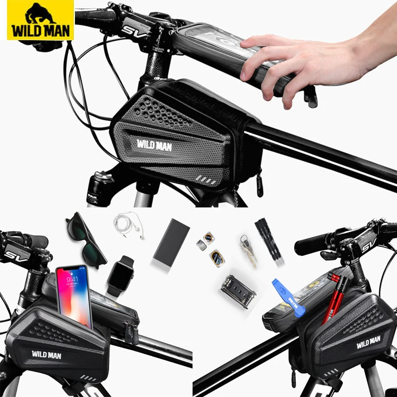 Дикий человек Водонепроницаемый сумка для велосипеда MTB спереди трубки